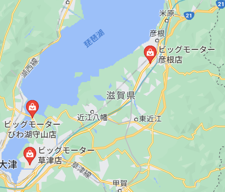ビッグモーター　滋賀県　地図